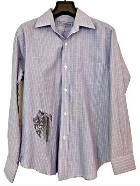 Libertine Unisex Button-Down Shirt w/ Whale and Shell Prints